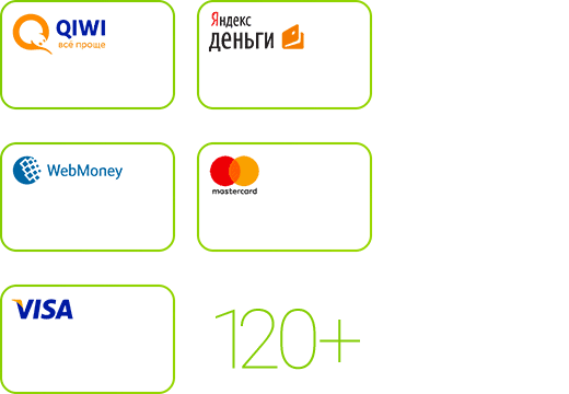 120 платежных систем